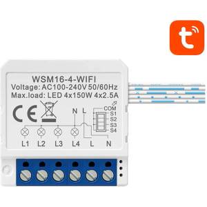 AVATTO Смарт ключ модул Avatto WSM16-W4 WiFi 4 канала (WSM16-W4)