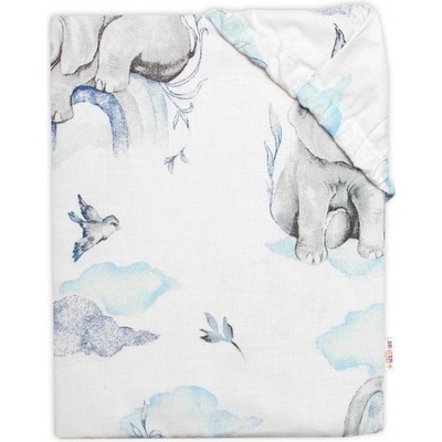 Baby Nellys bavlnené prestieradlo Slon a dúha biele 70x140