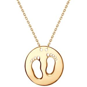 SAVICKI Колие с бебешки крачета, злато 585, 45 см