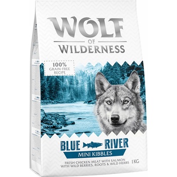Wolf of Wilderness 1кг Adult Blue River Mini Wolf of Wilderness, суха храна за кучета- със сьомга