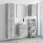 vidaXL Комплект мебели за баня 3 бр. Бетонно сиво 33 x 34, 5 x 160 см (3406086)