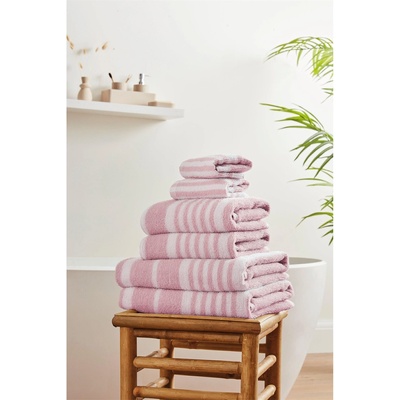 Homelife Хавлиена кърпа Homelife 6 Piece Stripe Towel Bale - Pink