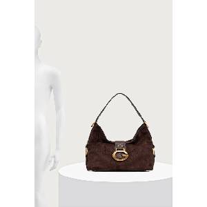 GUESS чанта тип хобо дамска от имитация на велур CAMDEN (HWSG93.08180)
