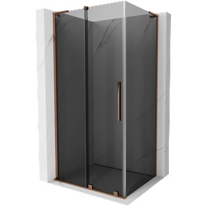 Mexen Velar L плъзгаща се душ кабина 110 x 70 см, графит, розово злато - 871-110-070-43-60 (871-110-070-43-60)