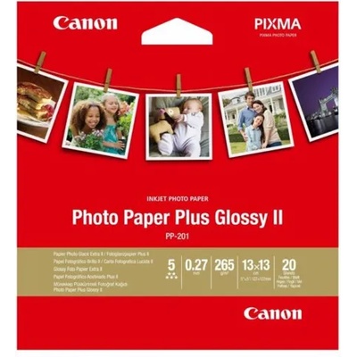 Canon Фотохартия Canon Plus Glossy II PP-201, 13x13cm, гланцирана, 265 g/m2, 20 листа (2311B060AA)