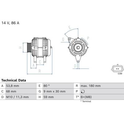 generátor BOSCH 0 986 086 980