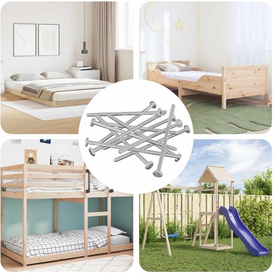 vidaXL Винт 800 pcs Сребрист M6 x 120 мм Стомана (864423)