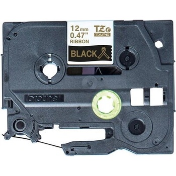 Image 1 of Brother P-Touch 12mm black/gold ribbon tape (TZER334)