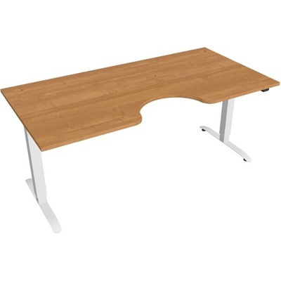 Hobis Office Pro psací stůl Motion MS ERGO 2 Šířka: 180 cm, Barva desky: olše, Barva kovu: bílá RAL 9016 Šířka 120-180 cm / 27 barevných variant