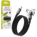 Mobile Origin USB-C към USB-C кабел с въртящ се конектор за устройства с USB-C - Mobile Origin CB14 Rotating Cable USB-C to USB-C Cable 60W (черен) (100см) (MO-MRC-CB14)