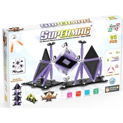 Supermag магнитен строителен комплект Technicolor 85 бр