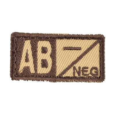 MILITARY RANGE Nášivka krvná skupina AB NEG VELCRO KHAKI