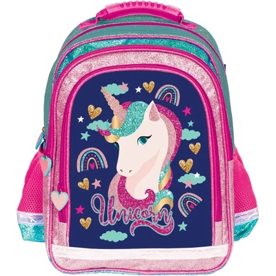 S-Cool Ученическа раница S-COOL ергономична Unicorn Dark Blue, 15 л