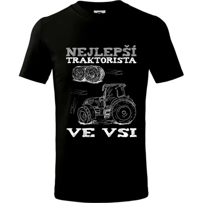 Nejlepší traktorista ve vsi tričko dětské bavlněné černá