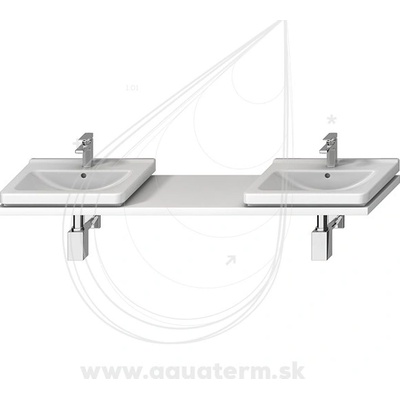 JIKA CUBITO umývadlová doska s dvoma výrezmi, biela 135 - 220 cm H46J4240145001