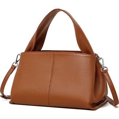 Dámska kožená crossbody kabelka koňaková Pravá koža