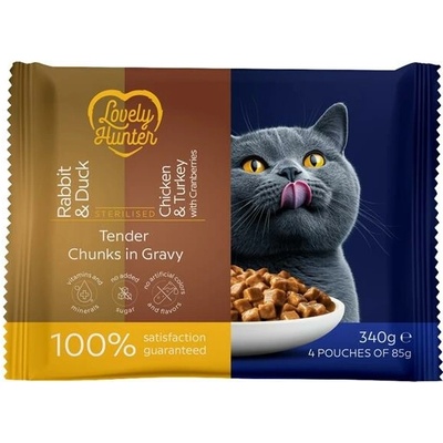 Lovely Hunter Cat kaps. Sterilised Multipack 4 x 85 g