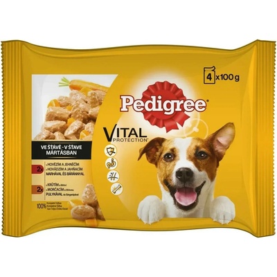 Pedigree Vital Protection hovädz. a morčacie v šťave 4 x 100 g