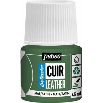Pebeo Setacolor matt satin farba na kožu 45 ml khaki zelená