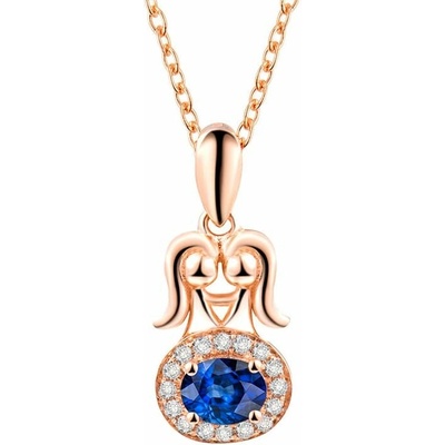 Eppi Přívěsek ve znamení Blíženců se safírem a diamanty Gémini P34151