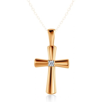 SAVICKI Висулка с кръстче Savicki: двуцветно злато, диамант