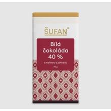 Šufan Bílá 40% čokoláda s malinou a jahodou 70 g