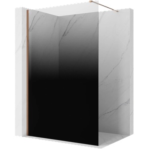 Mexen Kioto душ стена Walk-in 140 x 200 см, омбре черна 8 мм, розово злато - 800-140-101-60-76 (800-140-101-60-76)