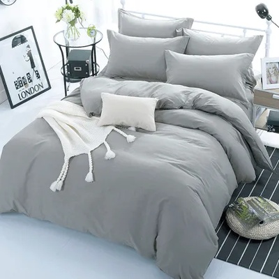 GoHome СИВ - Спален комплект с чаршаф с ластик