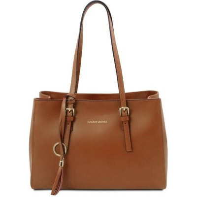 Tuscany Leather Kožená business kabelka koňaková 2037 1 6