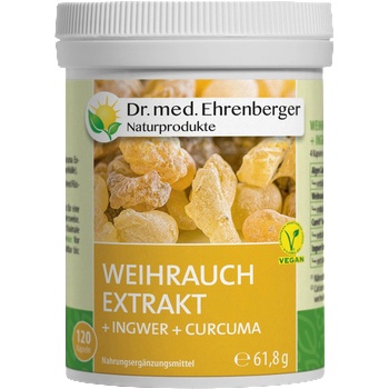 Dr. Ehrenberger Naturprodukte Екстракт от тамян + Джинджифил + Куркума на капсули - 120 капсули