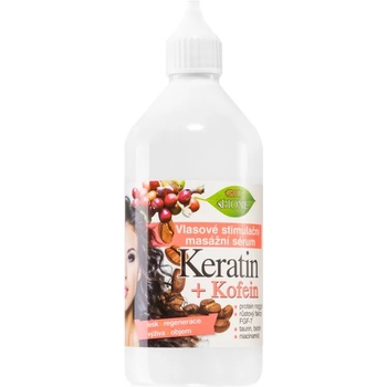 Bione Cosmetics Keratin + Kofein серум за растеж на косата и укрепване от корените 215ml