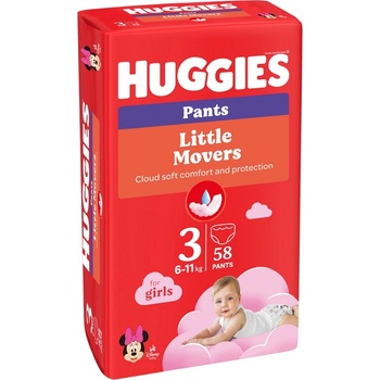 Huggies Пелени гащи Huggies Little Movers - Disney Girl, размер 3, 6-11 kg, 58 броя (5029053547480)