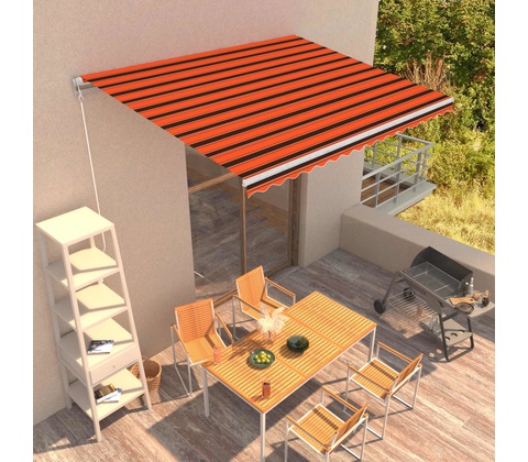 Dekorhome Ručně zatahovací markýza 4x3 m Krémová