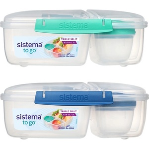 Sistema Кутия за обяд Sistema To Go Triple Split с контейнер за кисело мляко 2 л, смесени цветове
