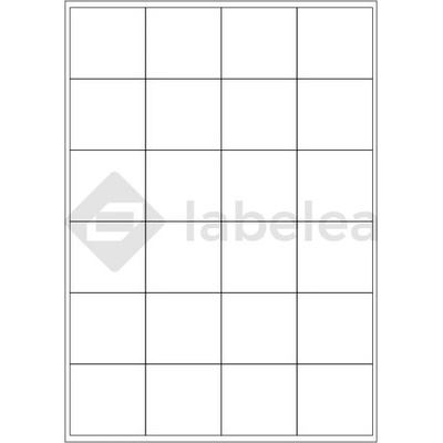 Labelea Samolepiace etikety 51x48 mm biele papierové, na hárku A4, pre laserovú a atramentovú tlač, Farba etikiet Biela, Počet hárkov v balení 100 EPS051048W024S