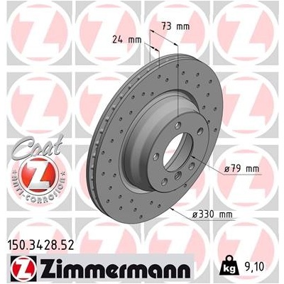 ZIMMERMANN Brzdový kotúč 150342852