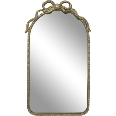 Chic Antique Zrcadlo v kovovém rámu Bow Antique Brass 56 × 95 cm, zlatá barva, sklo, kov