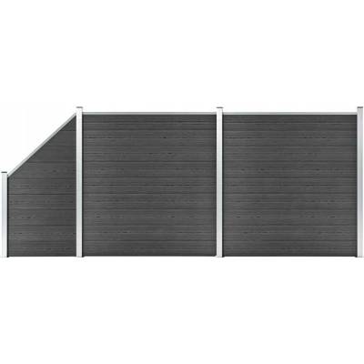 Nabytek XL Set plotového dílce WPC 446 x (105–186) cm černý
