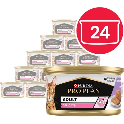 Pro Plan Delicate Digestion morka paštéta 24 x 85 g