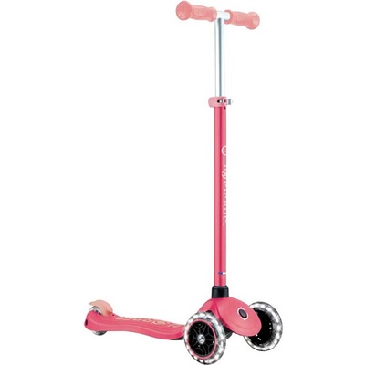 Globber Детска тротинетка със светещи колела primo plus glow lights, корал (443-110)