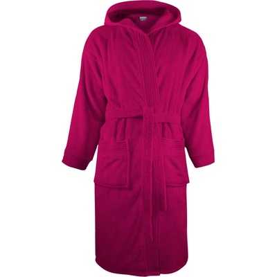 The One Towelling župan s kapucí Bathrobe hooded magenta