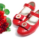 Apawwan baleríny s mašličkou elegantné zirkóny kožená vložka červené