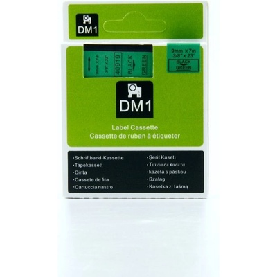 Label Dymo D1 40919 - kompatibilná páska - 9mm, čierne písmo / zelený podklad, dĺžka 7m
