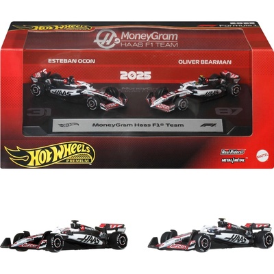 Hot Wheels Premium Formula 1 2025 MoneyGram Haas F1 Ocon a Bearman 1:64