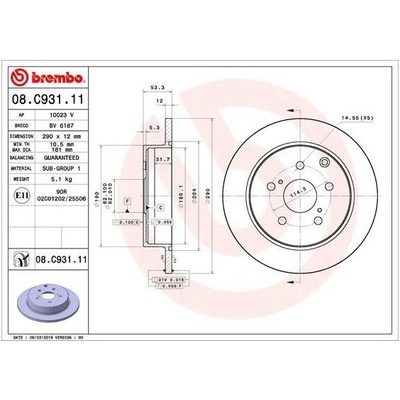 Brzdový kotouč BREMBO 08.C931.11