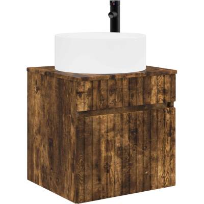 vidaXL Мивка за стена Опушен дъб 49 x 44, 5 x 65, 5 см (890627)