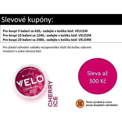 Velo Mini Cherry Ice 4 mg Mini 20 sáčků – Hledejceny.cz