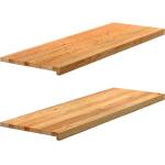 vidaXL Прозоречни первази, 2 бр, светлокафяви, 120x40x2 см, дъб масив (4009162)