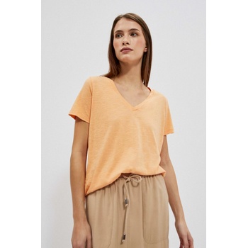 Moodo Памучна блуза с V-образно деколте Moodo Moodo | Bezhov | ЖЕНИ | XS