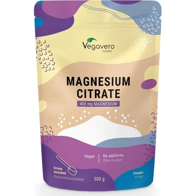 Vegavero Магнезий цитрат - При мускулни крампи, нервно напрежение и умора, 200 mg, 500 g прах (VV-VITA-403)